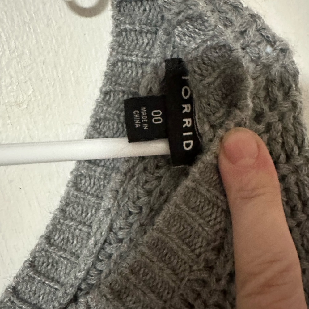 Gray knit sweater